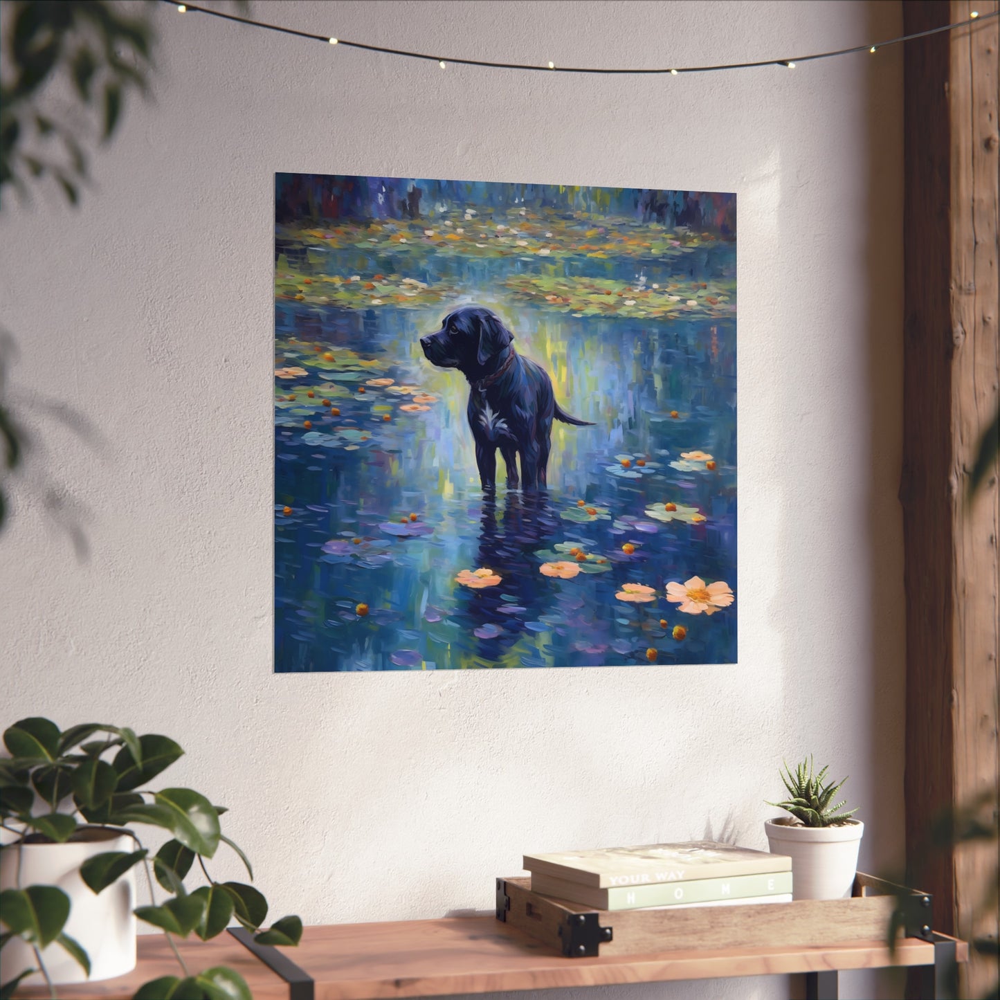 Black Lab Monet Giclée