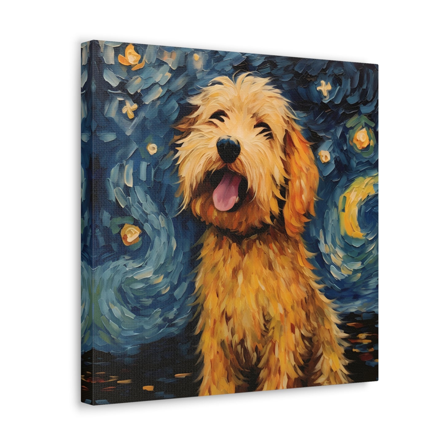 Golden Doodle Van Gogh Canvas Print