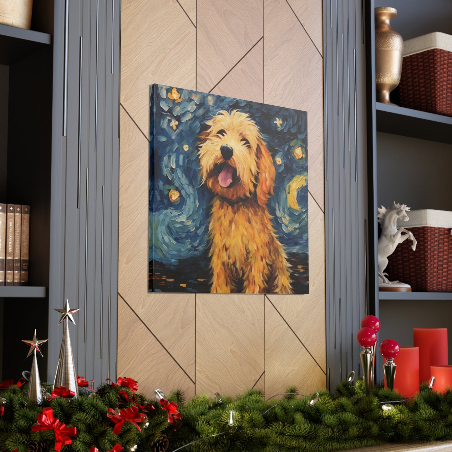 Golden Doodle Van Gogh Canvas Print