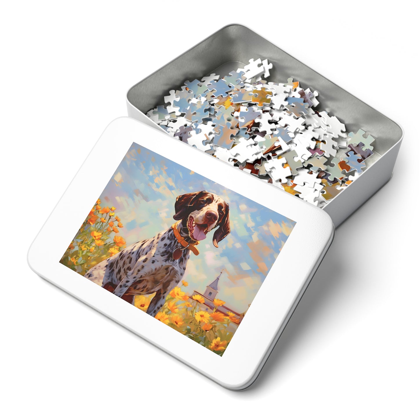 German Shorthaired Pointer Monet Puzzle Jigsaw Puzzle (30, 110, 252, 500,1000-Piece)