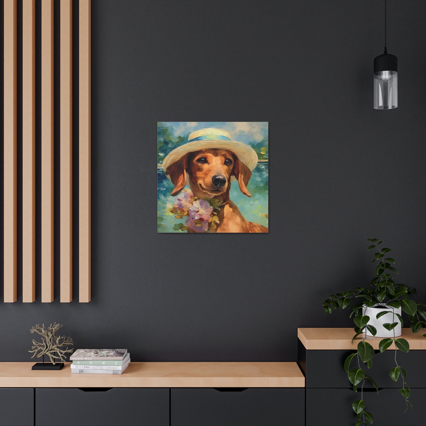 Dachshund Monet Canvas Print