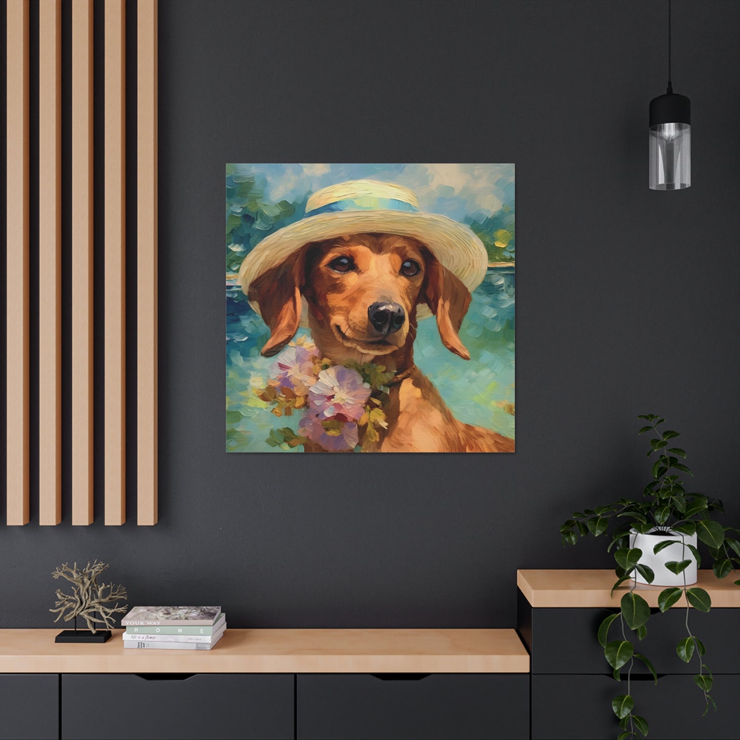 Dachshund Monet Canvas Print