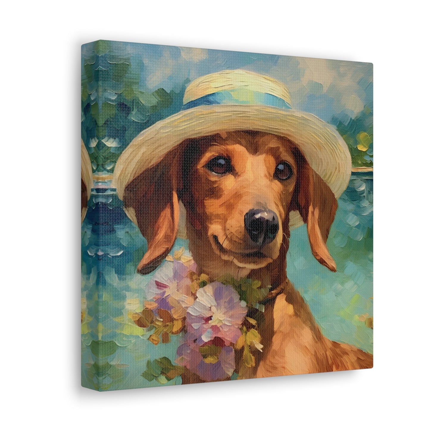 Dachshund Monet Canvas Print