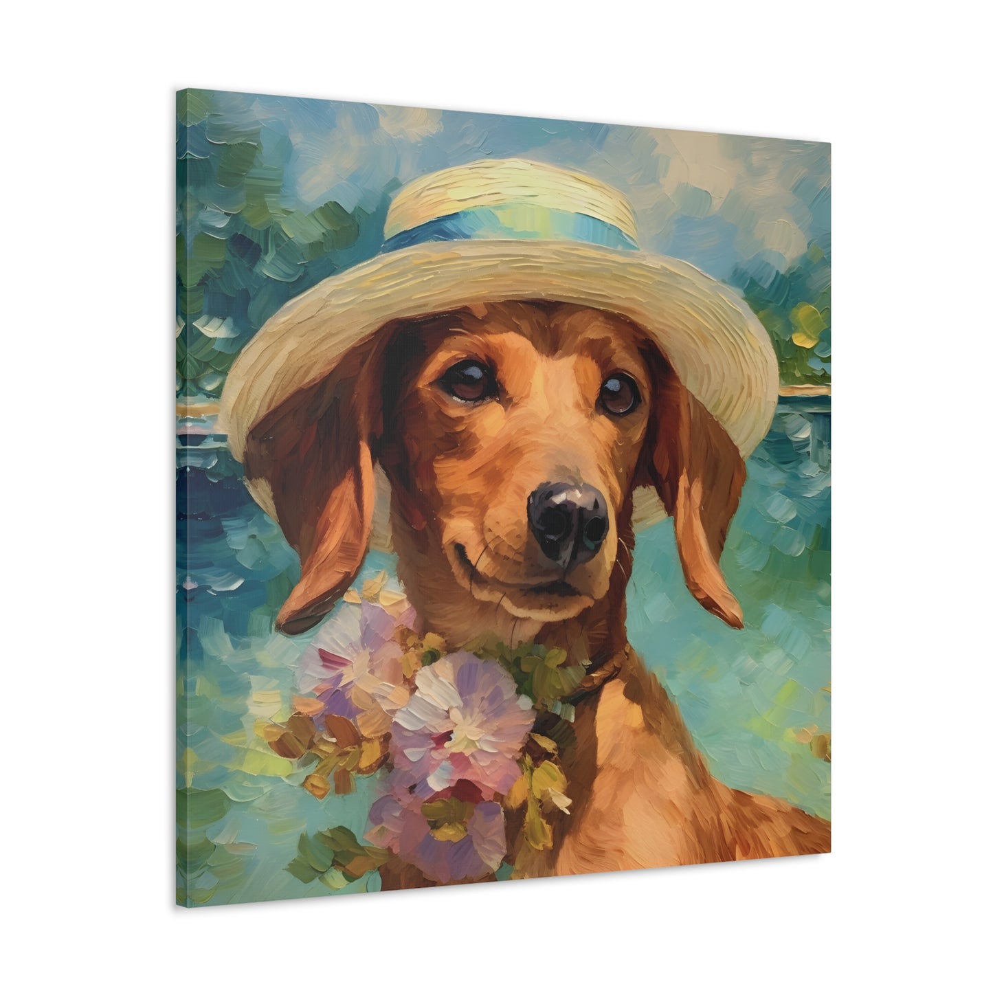 Dachshund Monet Canvas Print