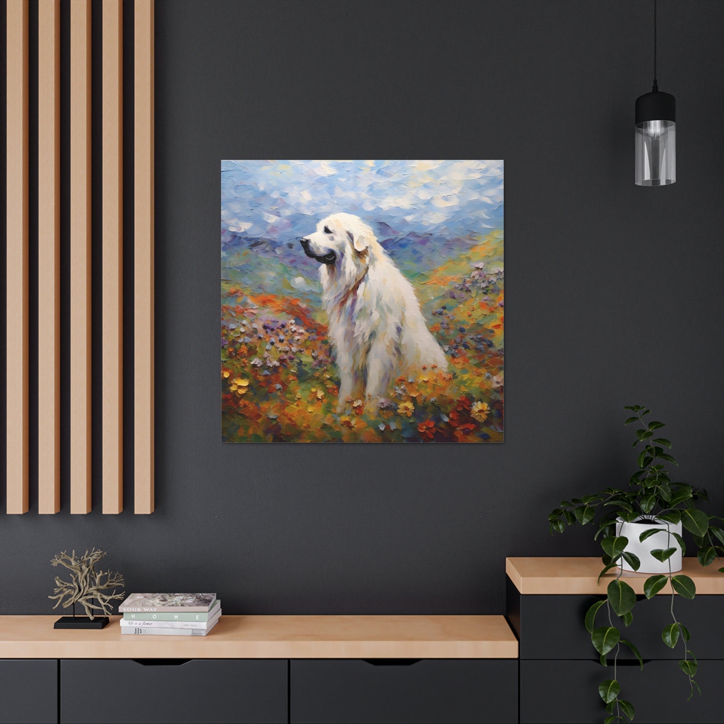 Great Pyrenees Monet Canvas Print