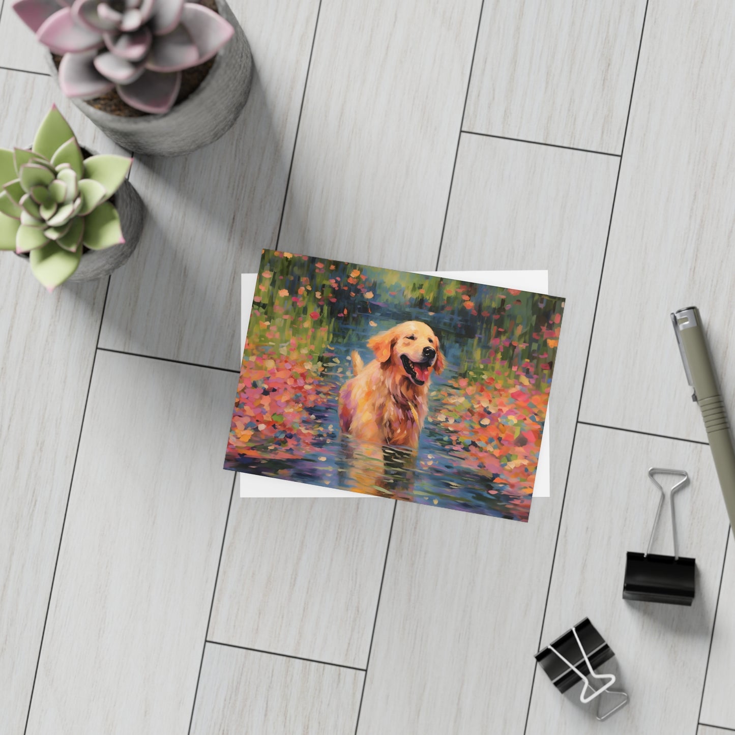 Golden Retriever Monet Postcards