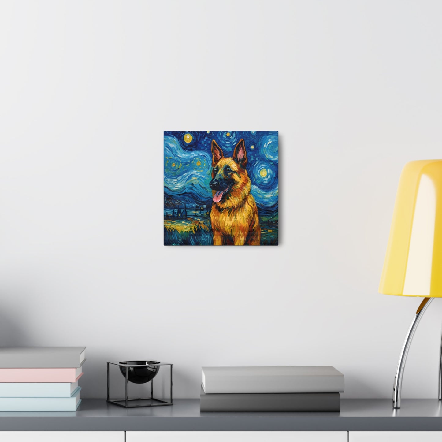 German Shepherd Van Gogh Canvas Print