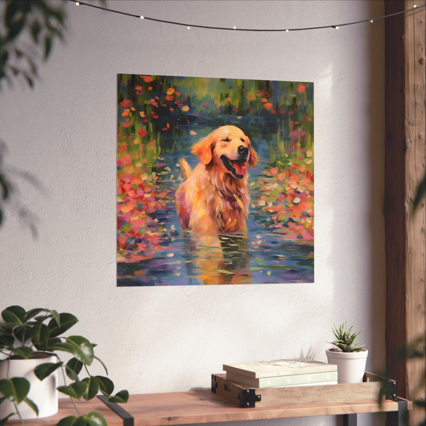 Golden Retriever Monet Giclée Print