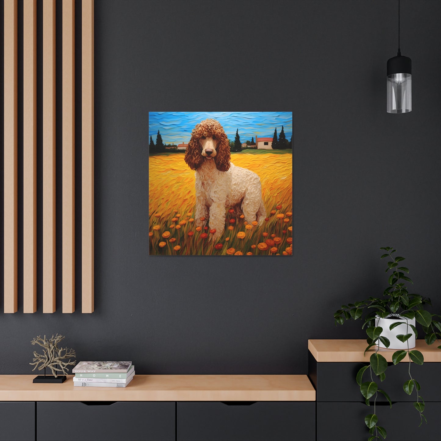 Standard Poodle Van Gogh Canvas Print