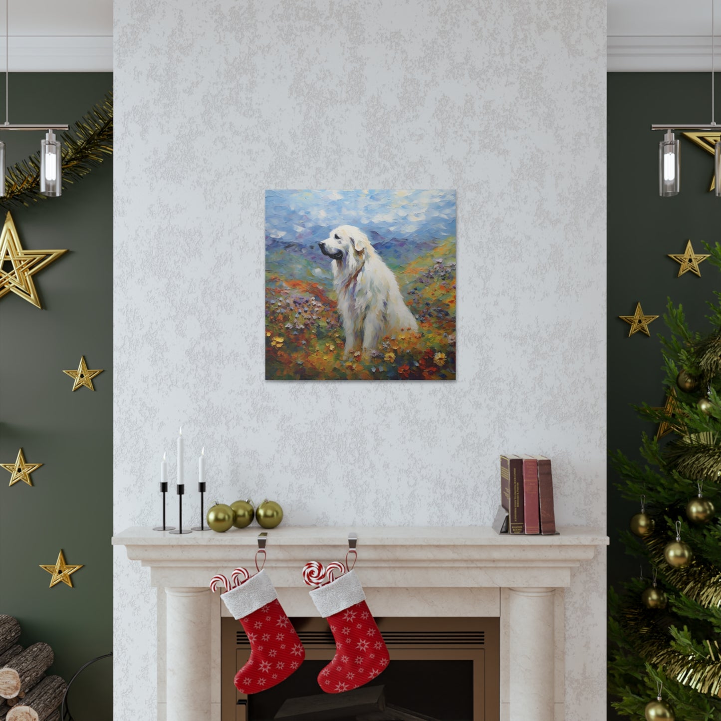 Great Pyrenees Monet Canvas Print