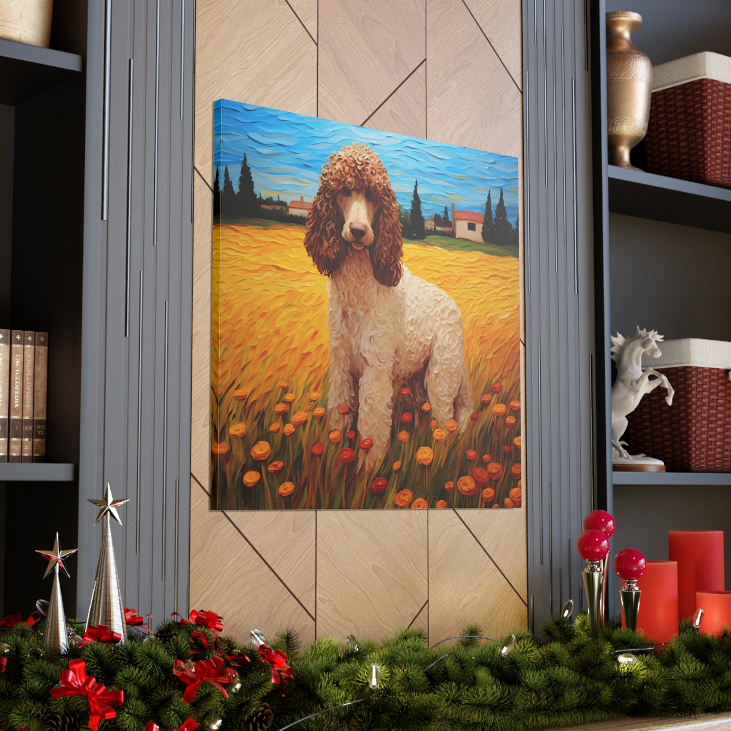 Standard Poodle Van Gogh Canvas Print