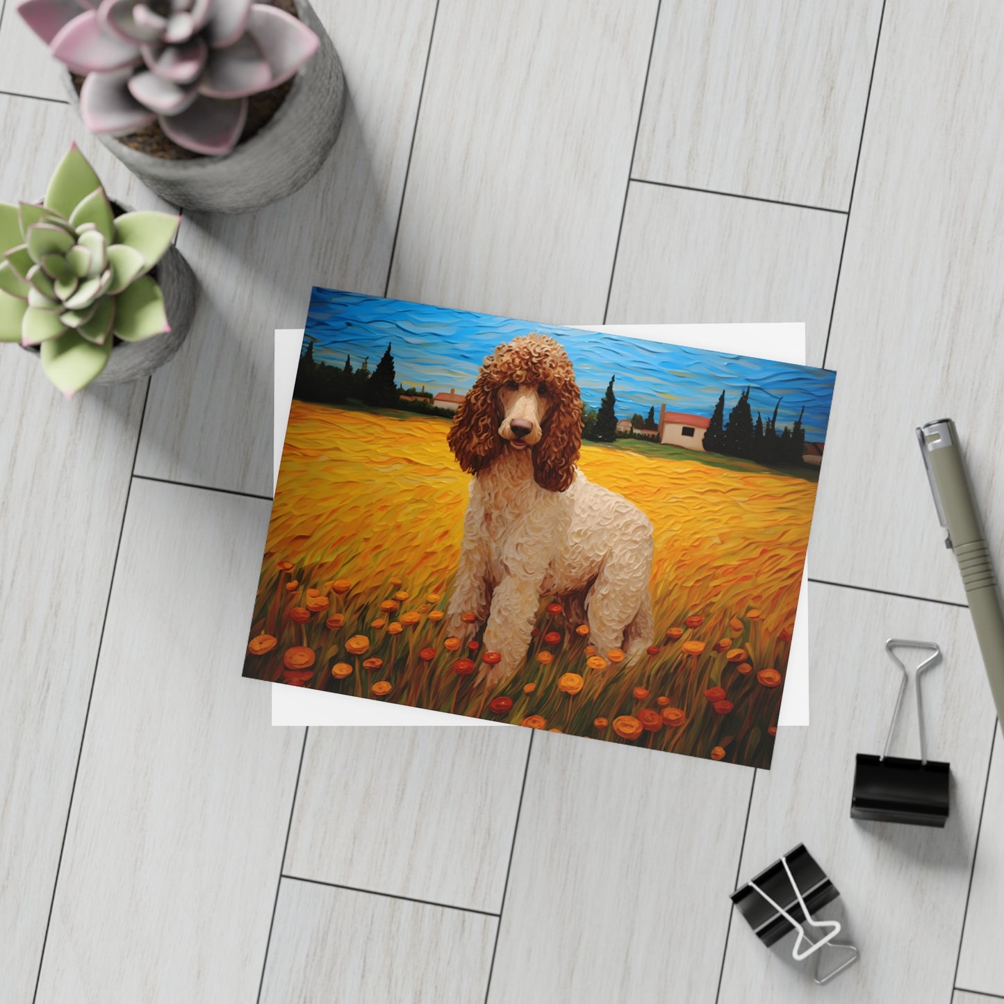 Standard Poodle Van Gogh Postcards