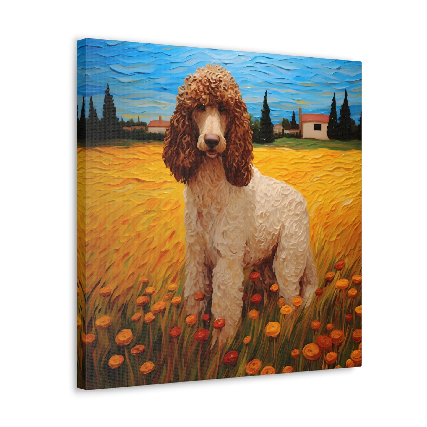 Standard Poodle Van Gogh Canvas Print