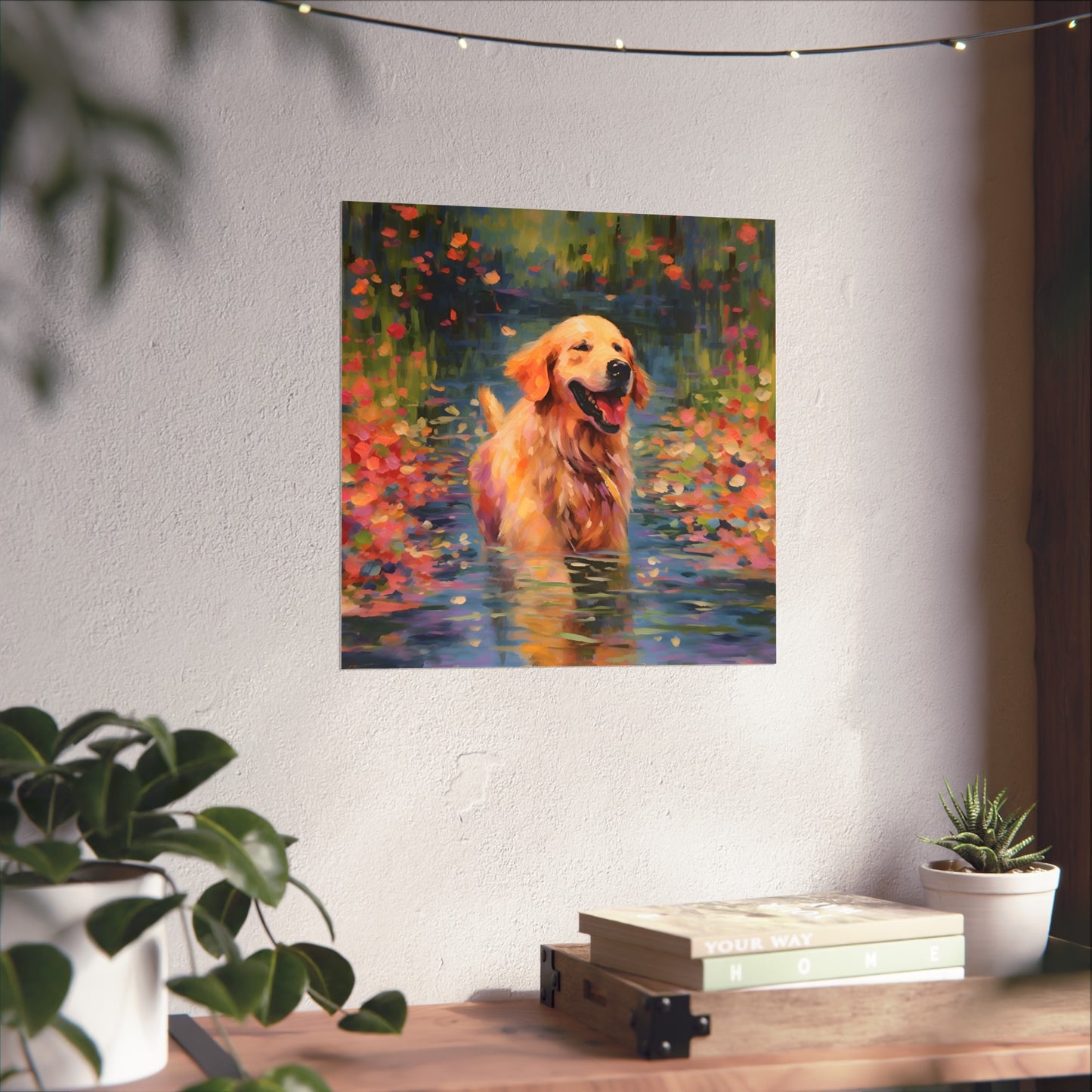 Golden Retriever Monet Giclée Print