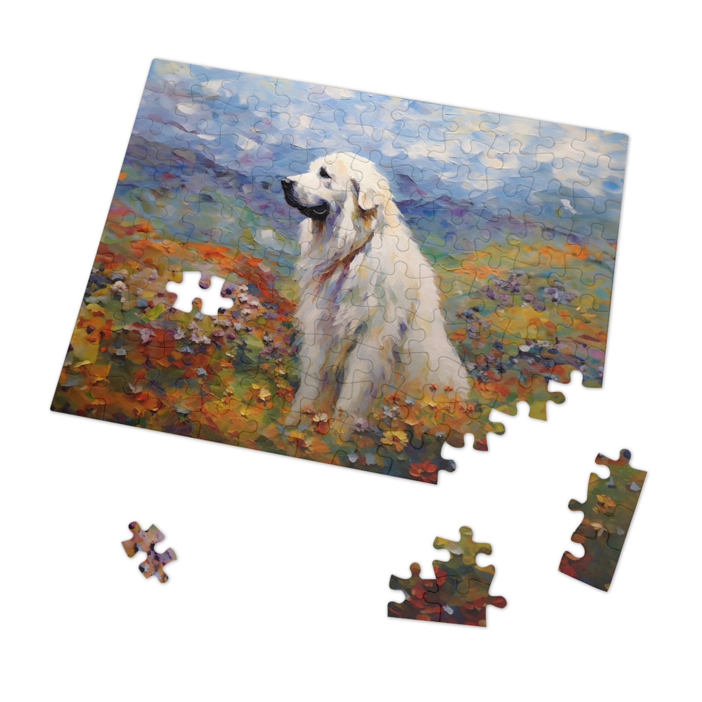 Great Pyrenees Monet Puzzle (30, 110, 252, 500,1000-Piece)