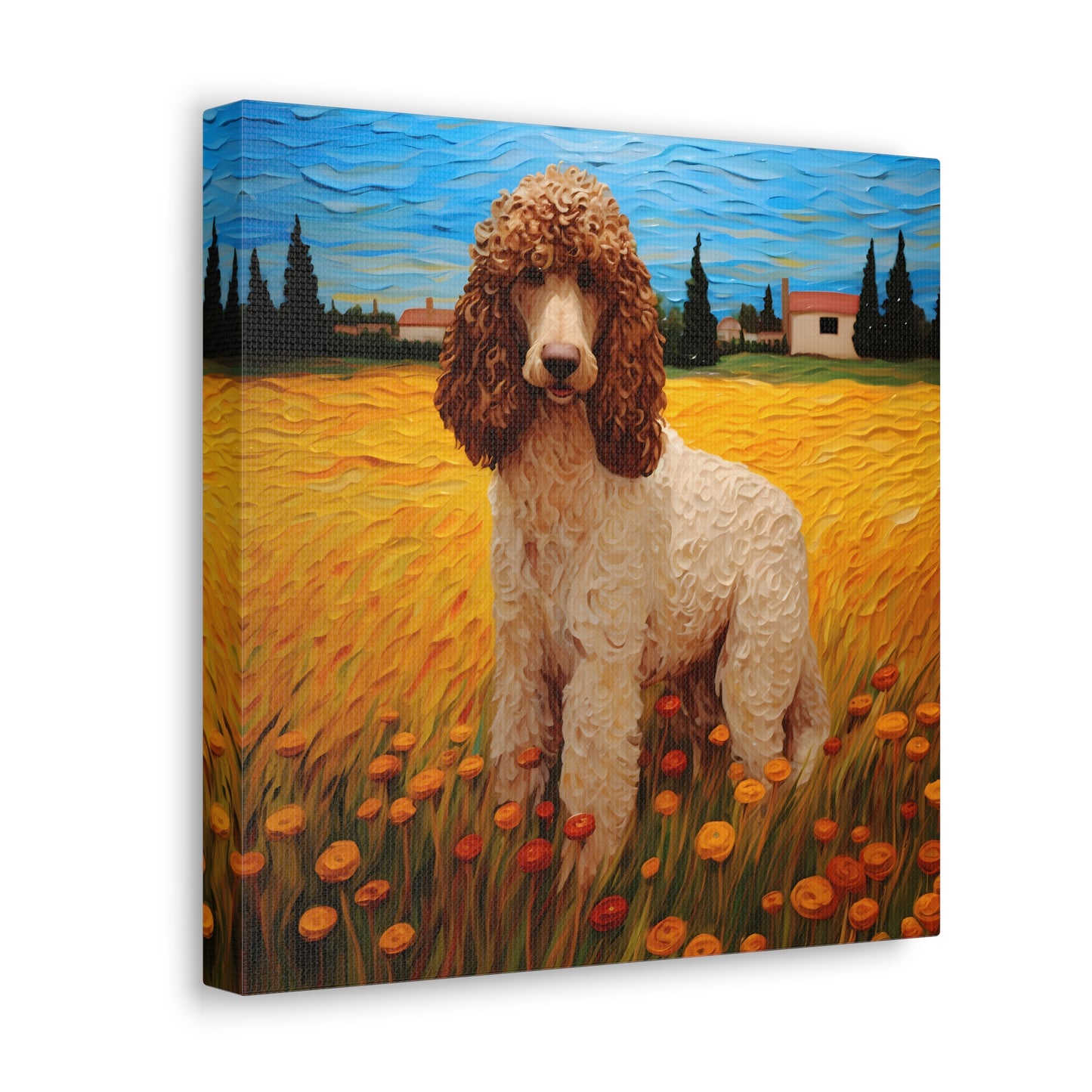 Standard Poodle Van Gogh Canvas Print