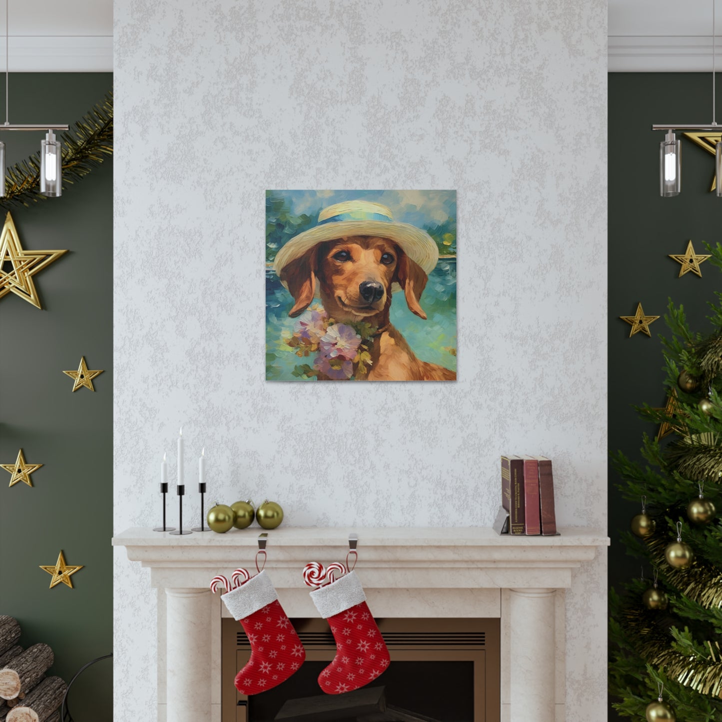 Dachshund Monet Canvas Print