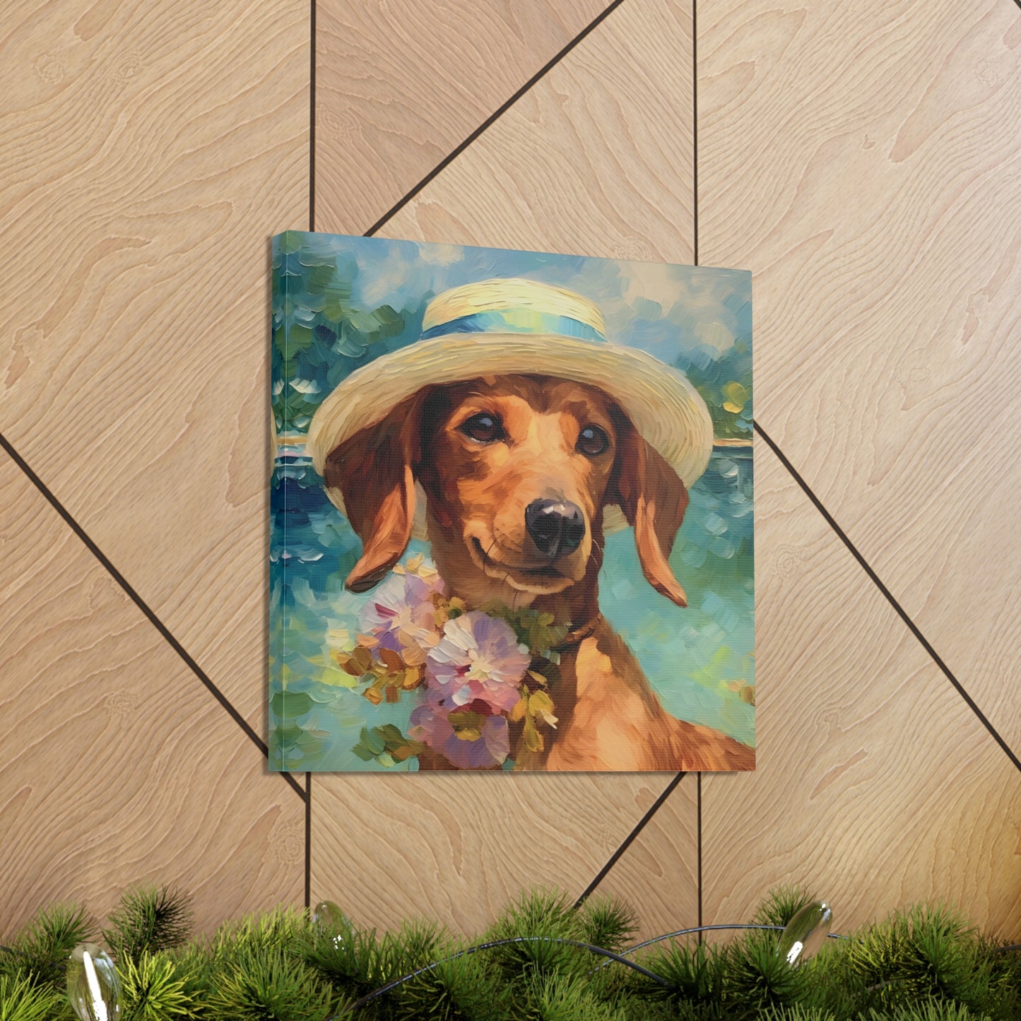 Dachshund Monet Canvas Print