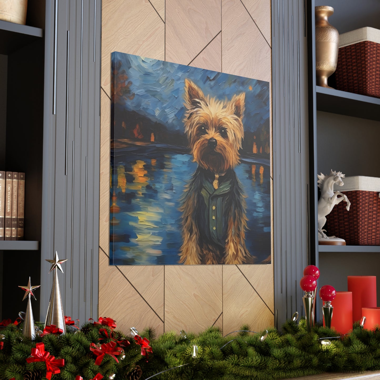 Yorkie Van Gogh Canvas Print