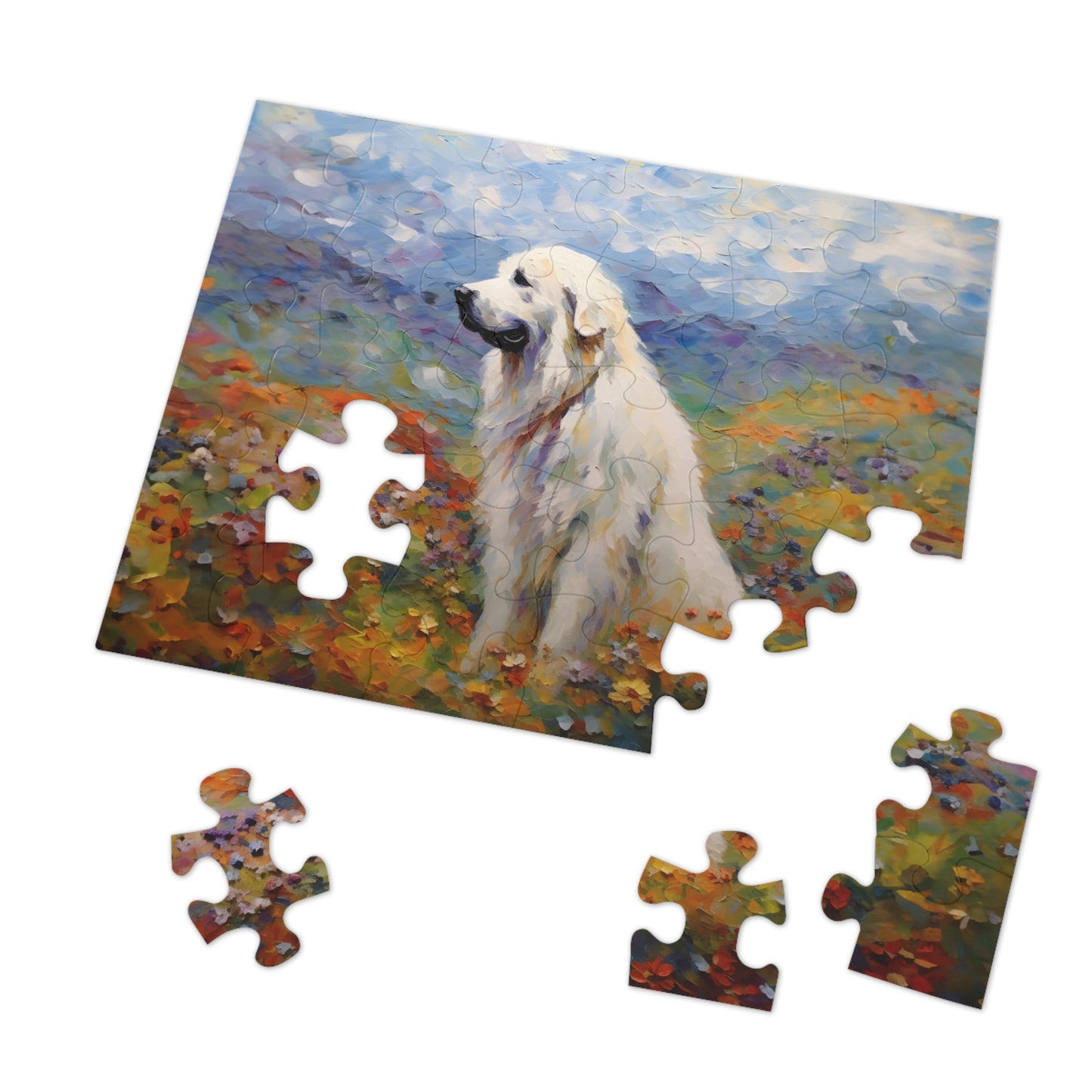 Great Pyrenees Monet Puzzle (30, 110, 252, 500,1000-Piece)