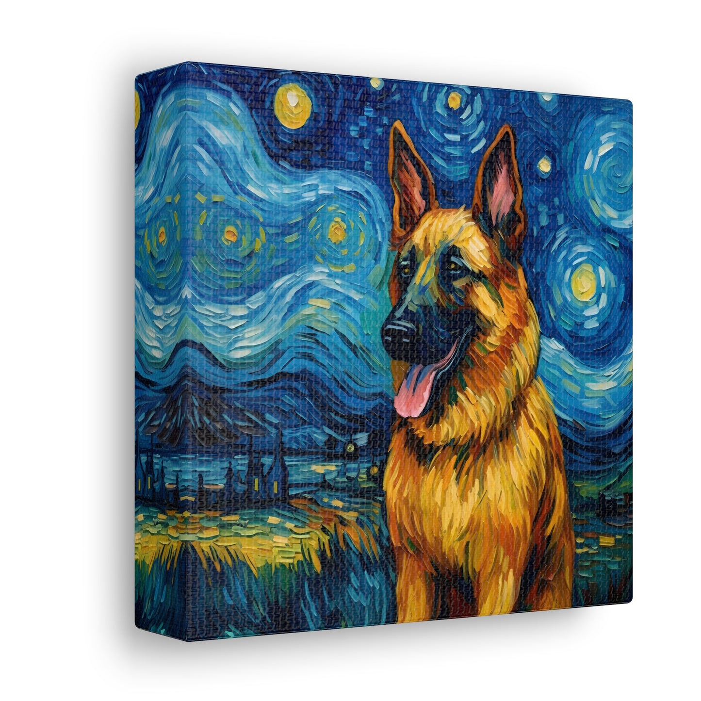 German Shepherd Van Gogh Canvas Print