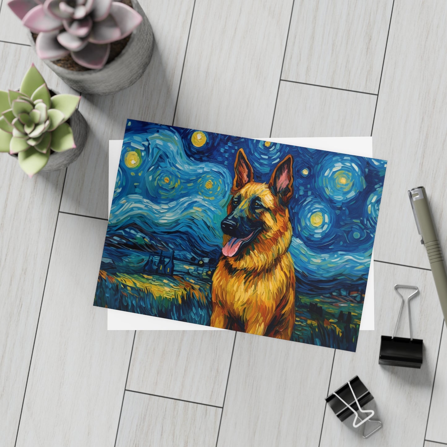 German Shepherd Van Gogh Postcards