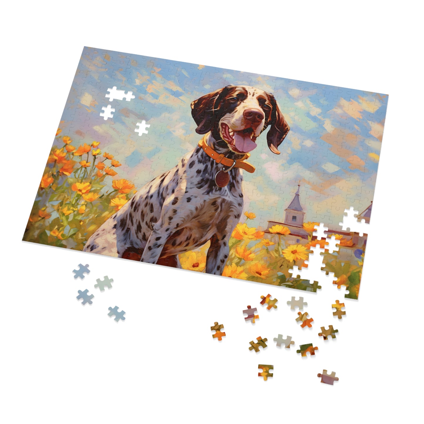 German Shorthaired Pointer Monet Puzzle Jigsaw Puzzle (30, 110, 252, 500,1000-Piece)