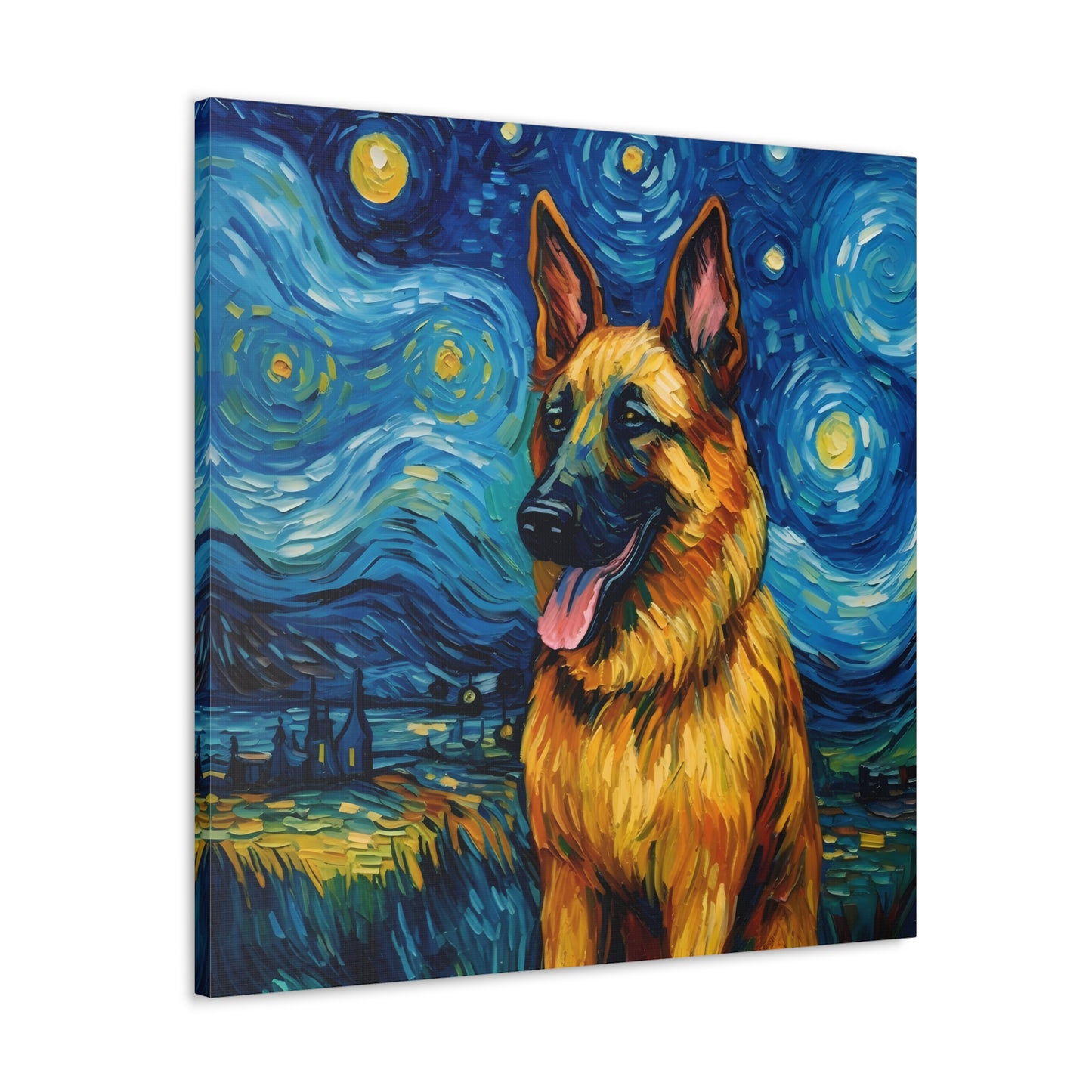 German Shepherd Van Gogh Canvas Print