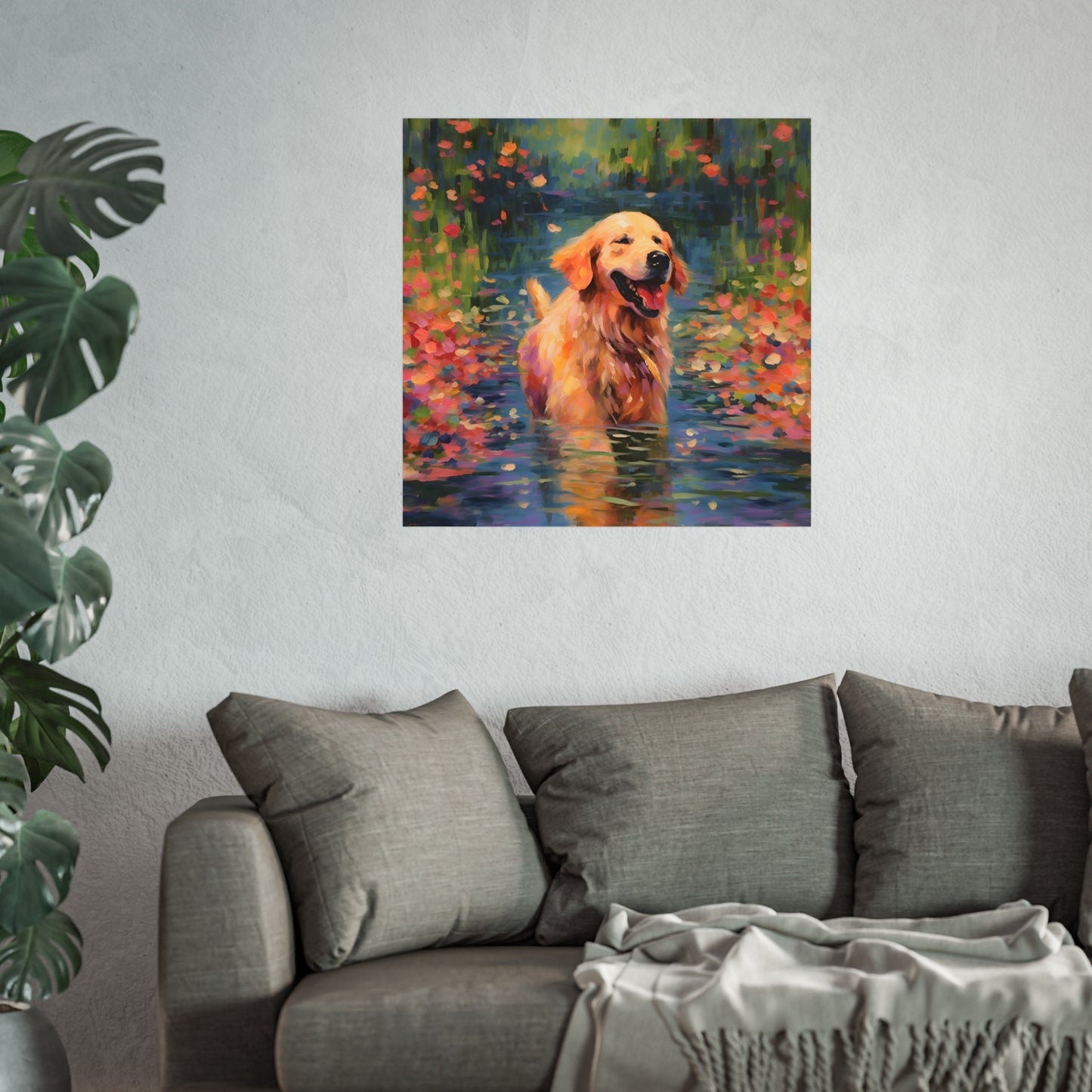 Golden Retriever Monet Giclée Print