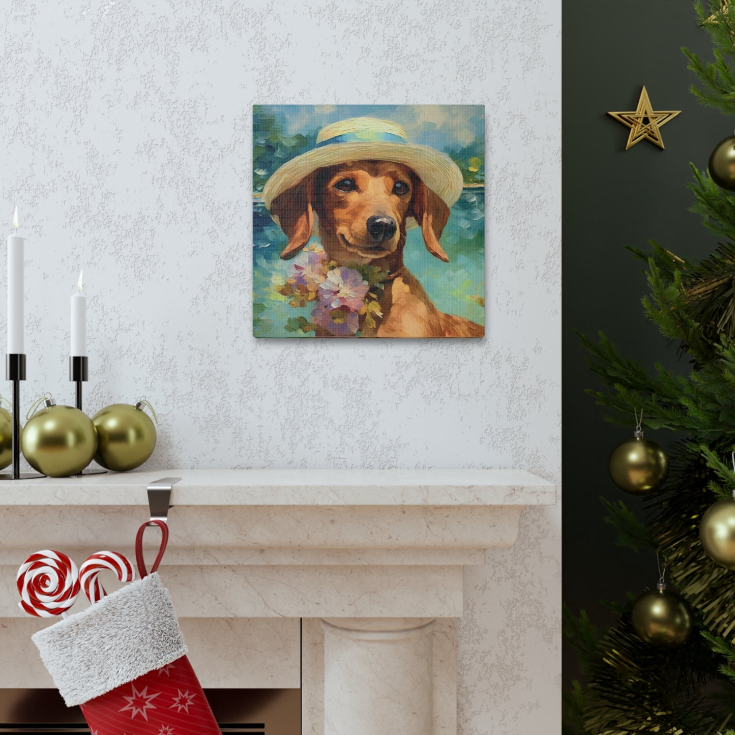 Dachshund Monet Canvas Print