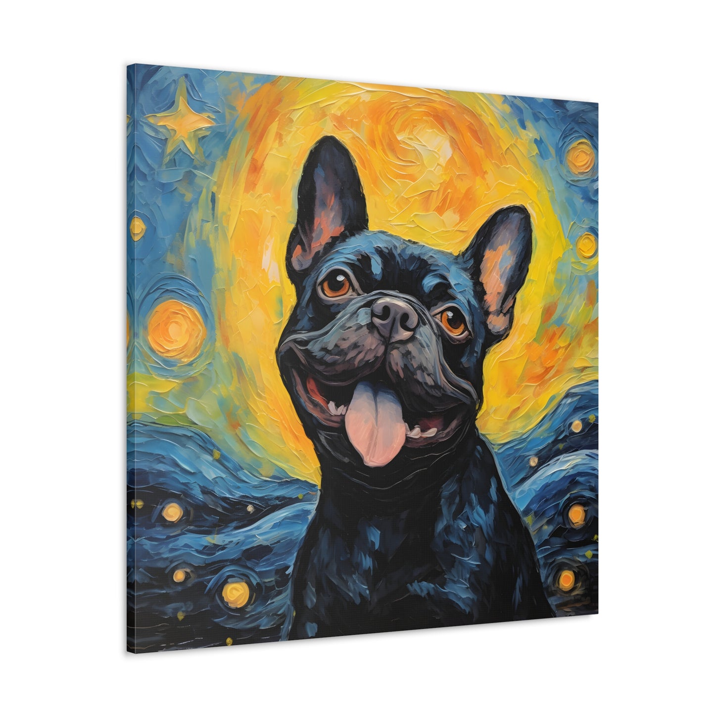 French Bulldog Van Gogh Canvas Print