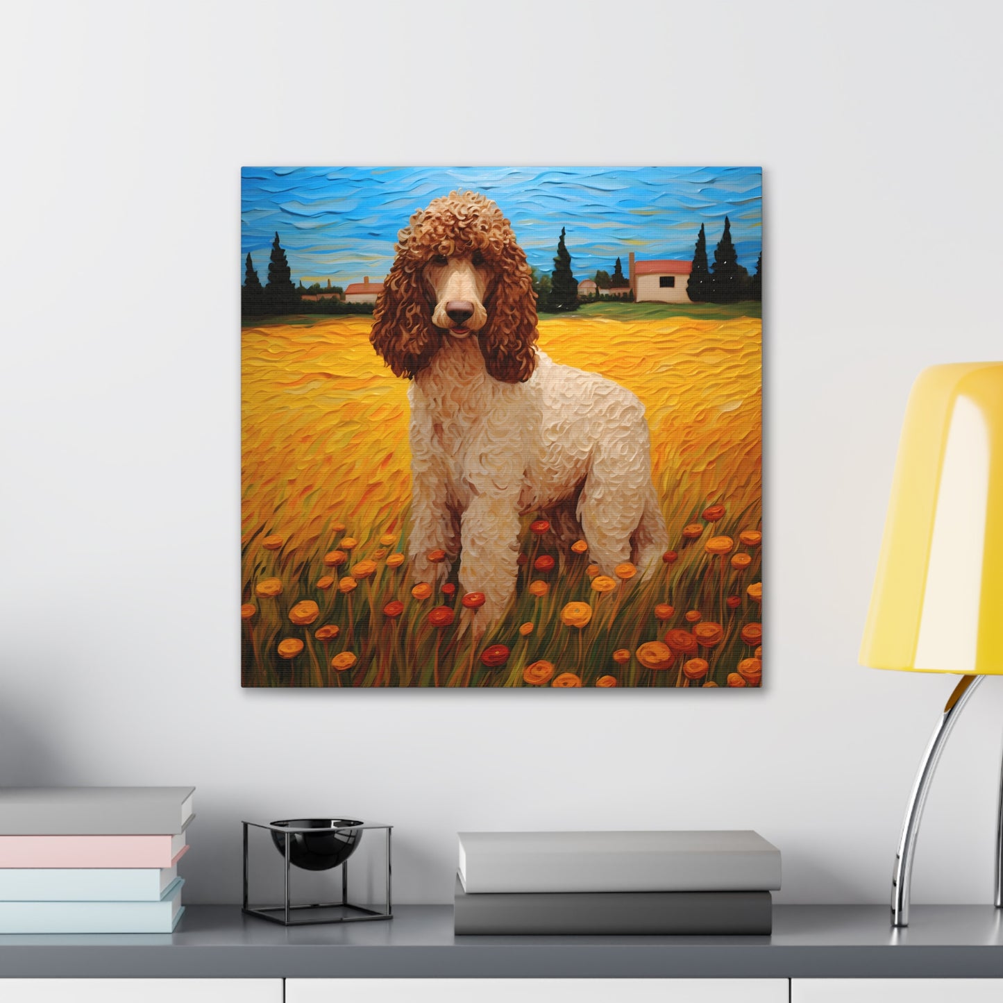 Standard Poodle Van Gogh Canvas Print