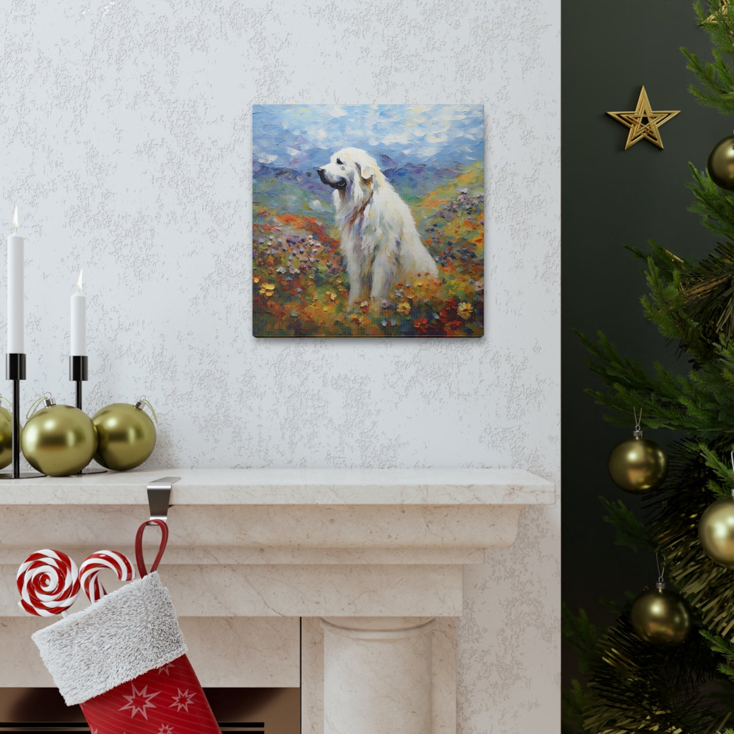 Great Pyrenees Monet Canvas Print