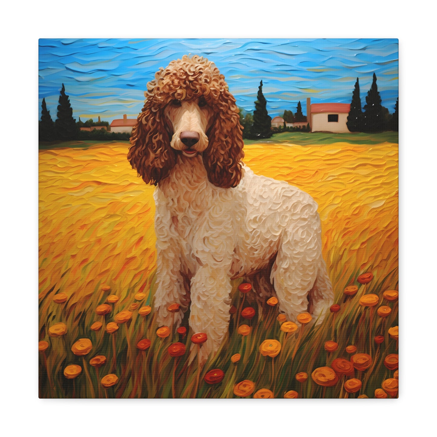 Standard Poodle Van Gogh Canvas Print