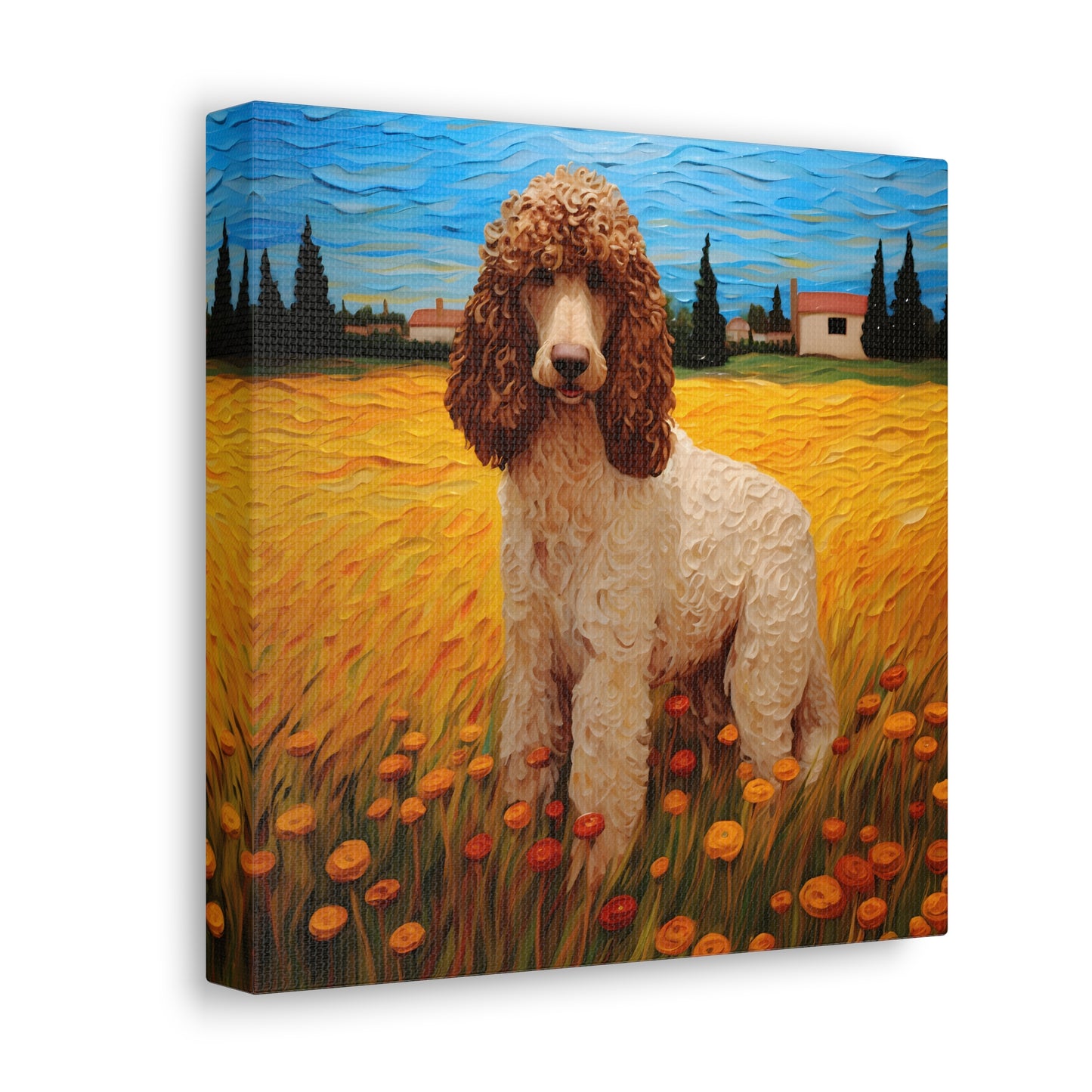 Standard Poodle Van Gogh Canvas Print