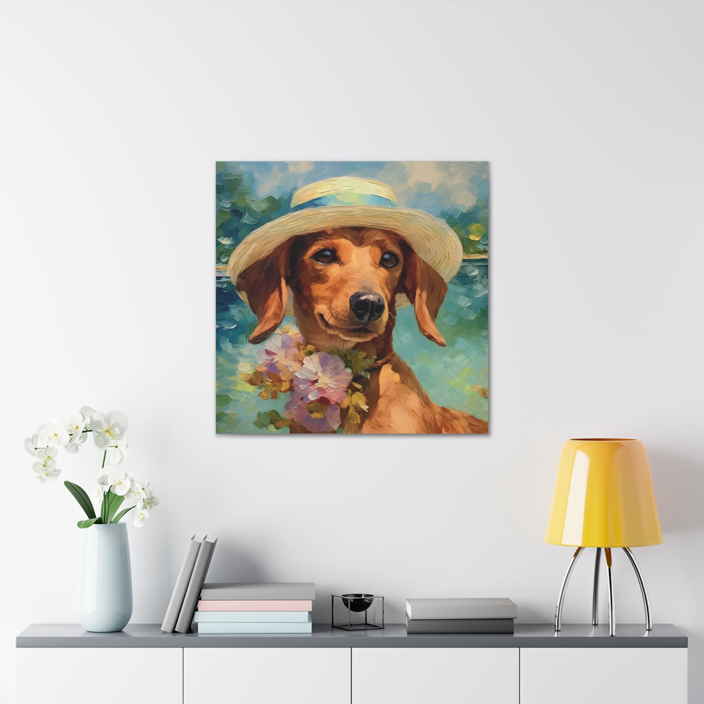 Dachshund Monet Canvas Print