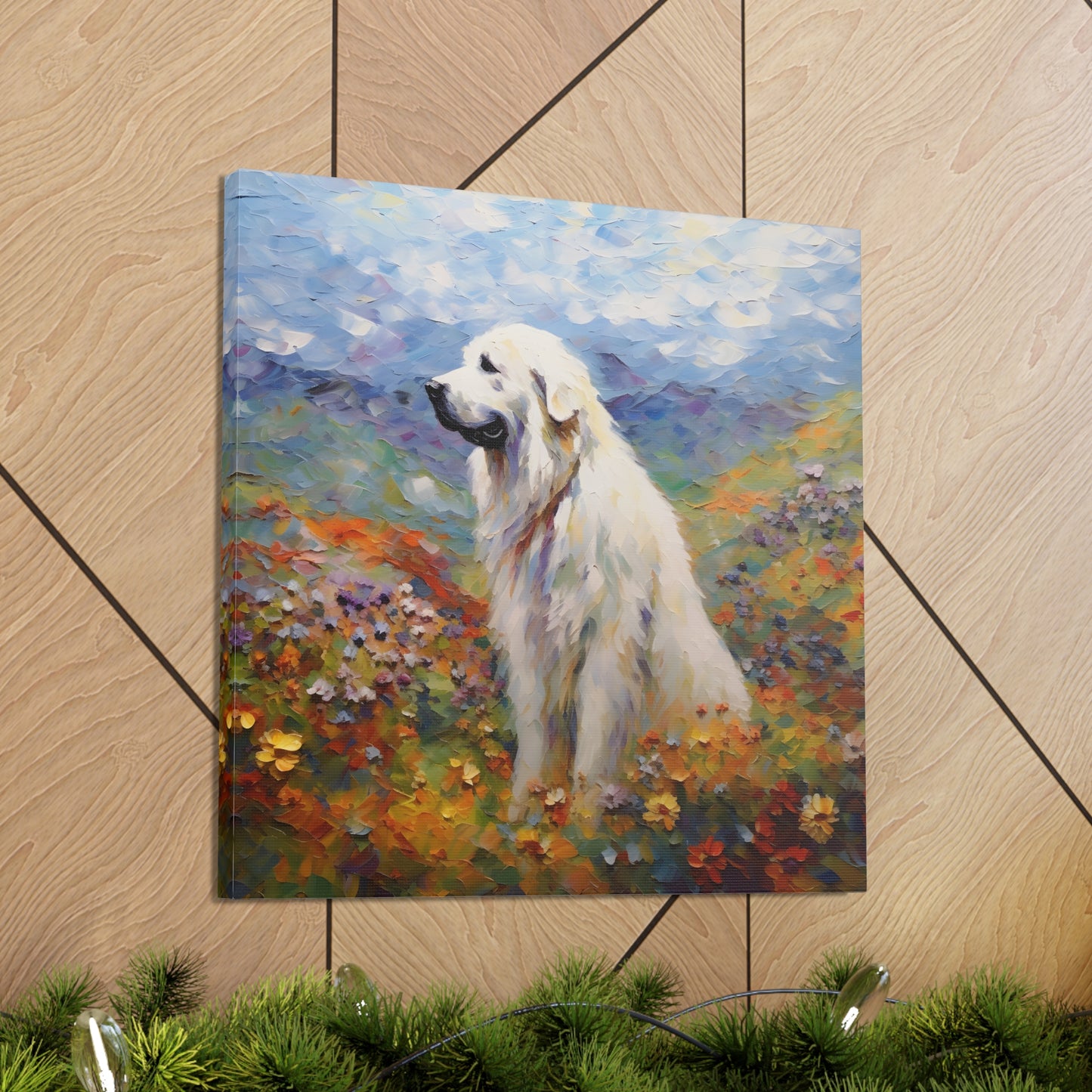 Great Pyrenees Monet Canvas Print