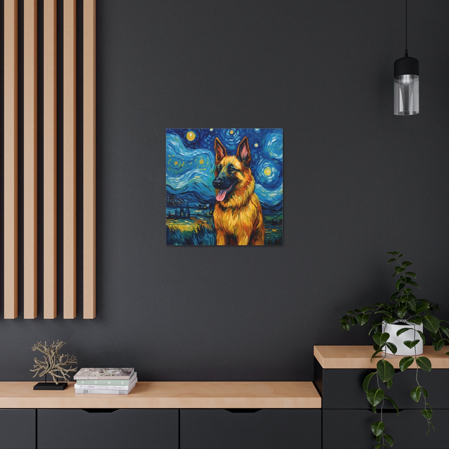 German Shepherd Van Gogh Canvas Print