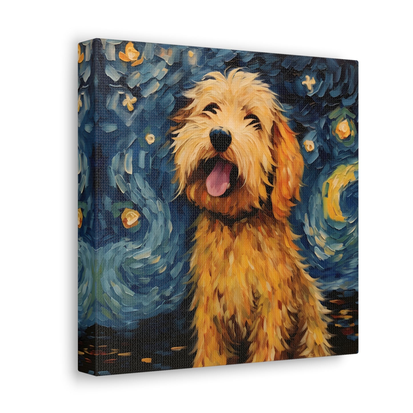 Golden Doodle Van Gogh Canvas Print