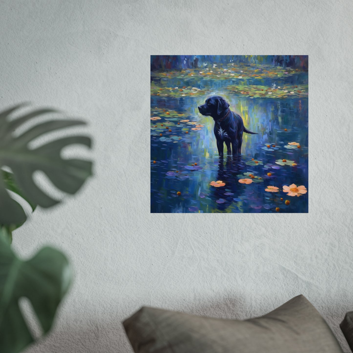 Black Lab Monet Giclée