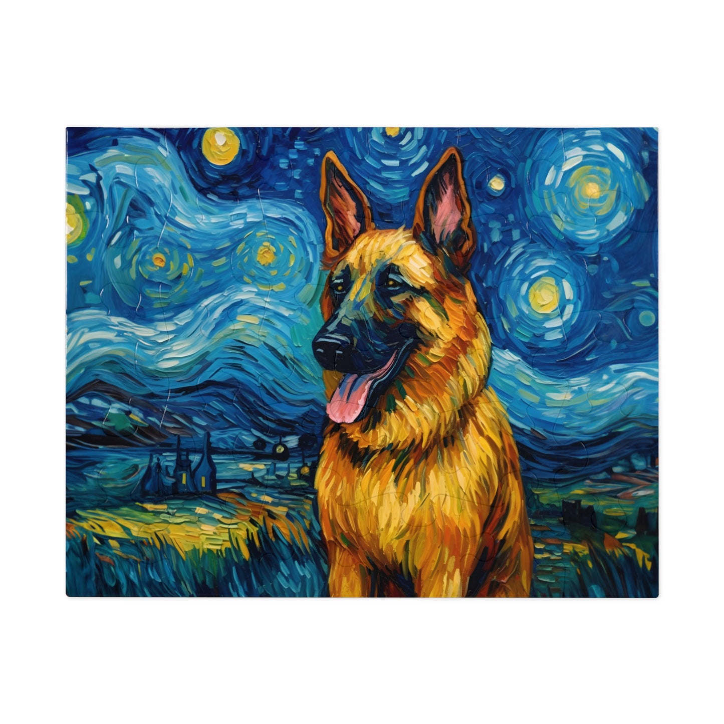 German Shepherd Van Gogh Puzzle (30, 110, 252, 500,1000-Piece)