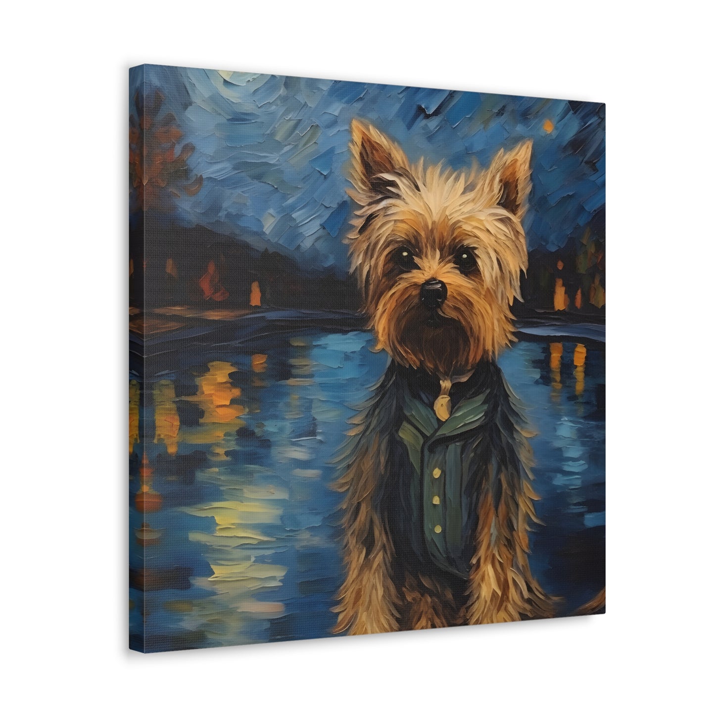 Yorkie Van Gogh Canvas Print