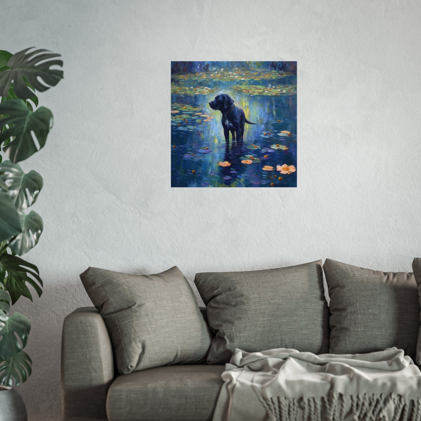 Black Lab Monet Giclée