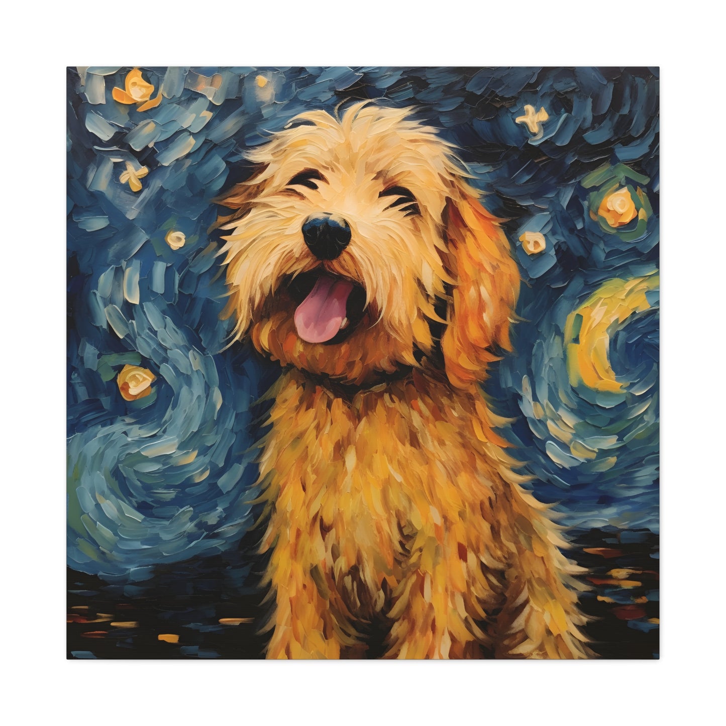 Golden Doodle Van Gogh Canvas Print