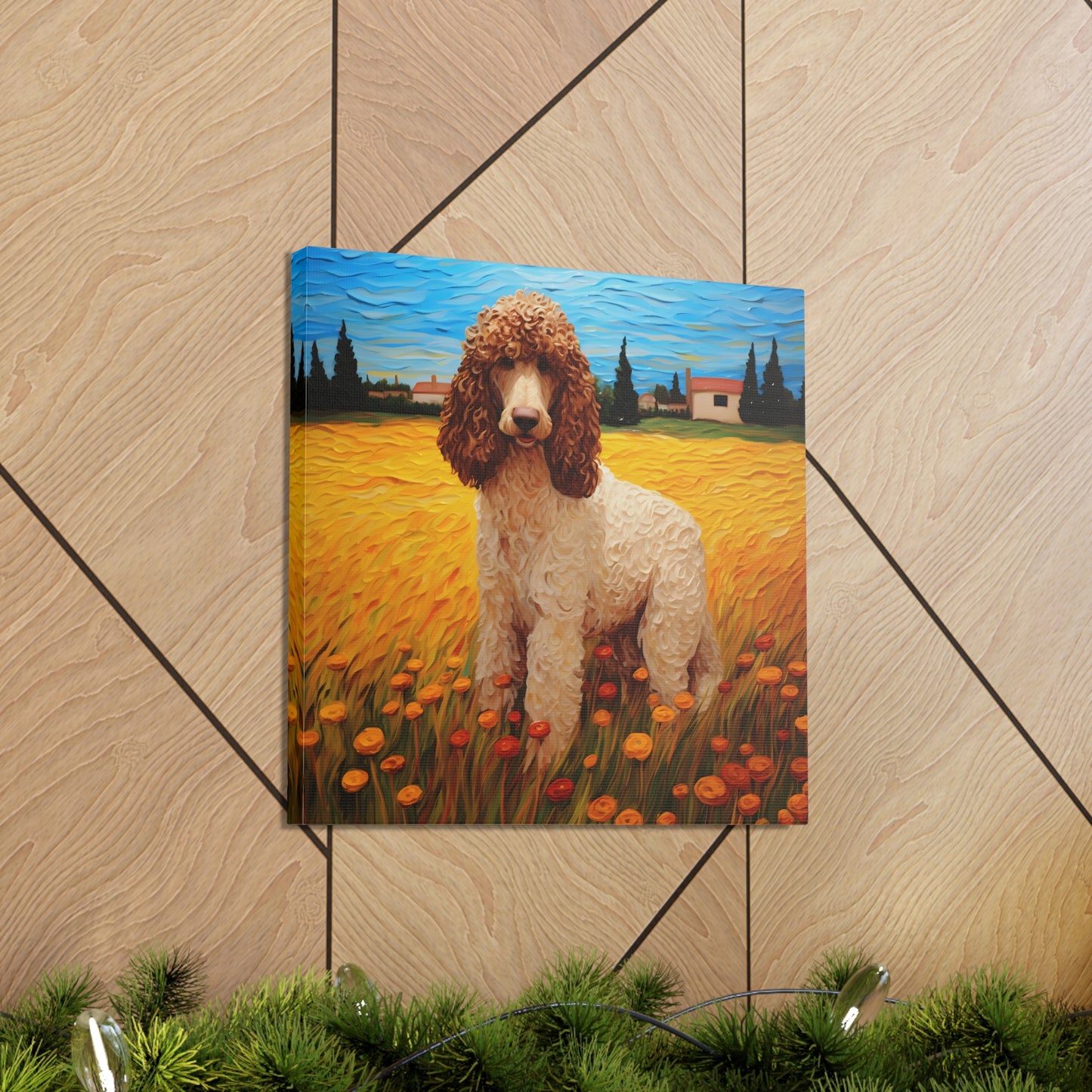 Standard Poodle Van Gogh Canvas Print