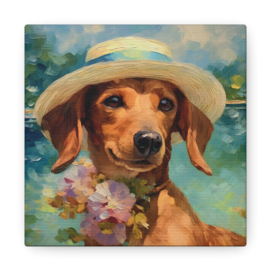 Dachshund Monet Canvas Print