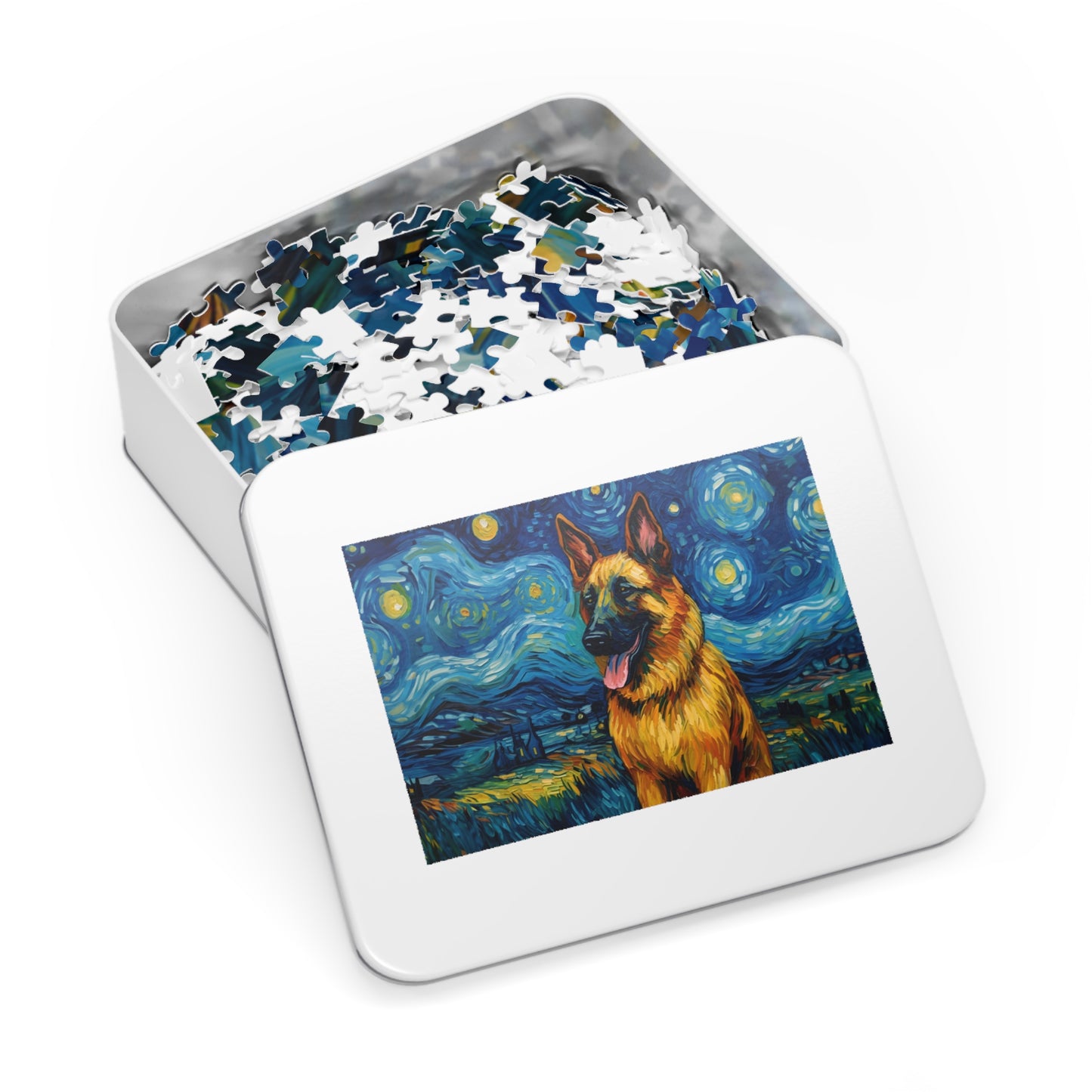 German Shepherd Van Gogh Puzzle (30, 110, 252, 500,1000-Piece)