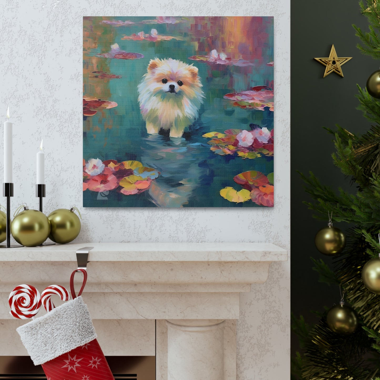 Pomeranian Monet Canvas Print