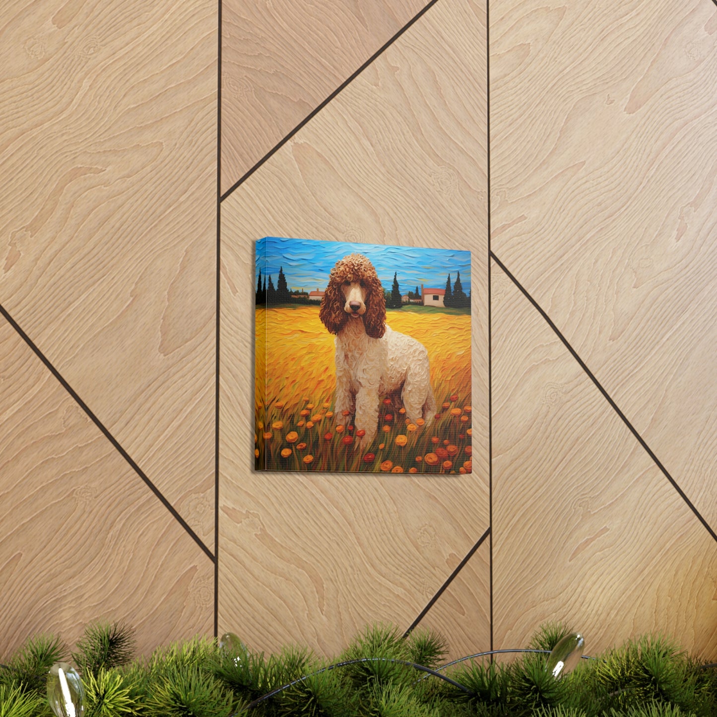 Standard Poodle Van Gogh Canvas Print