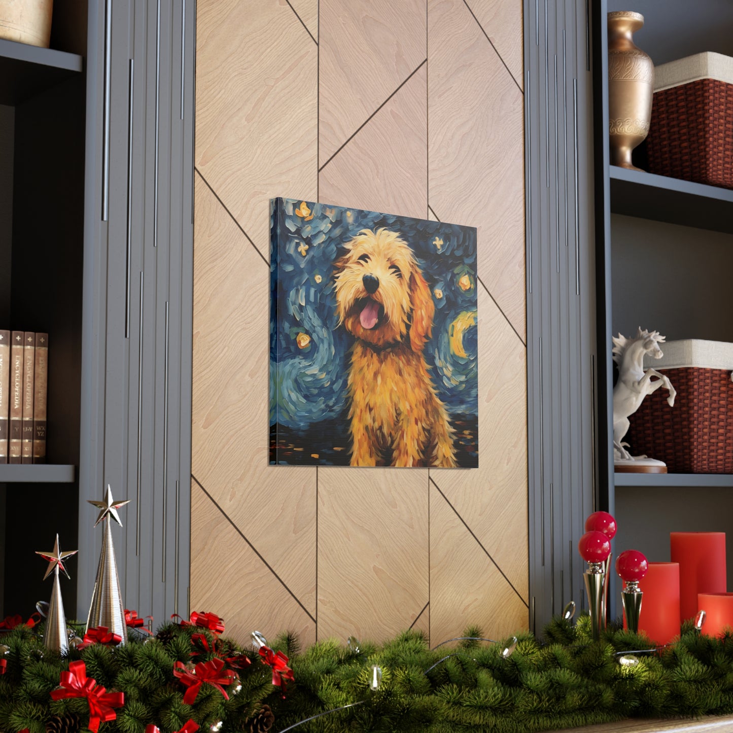 Golden Doodle Van Gogh Canvas Print